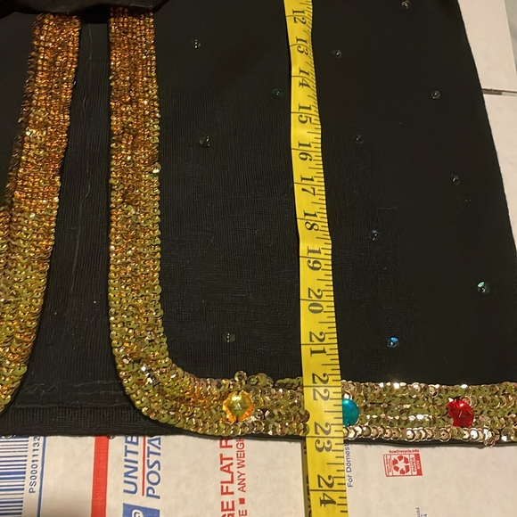 Outlander Cardigan with Gold Trim Sequins and Colorful Jewels, size M - Picture 9 of 9